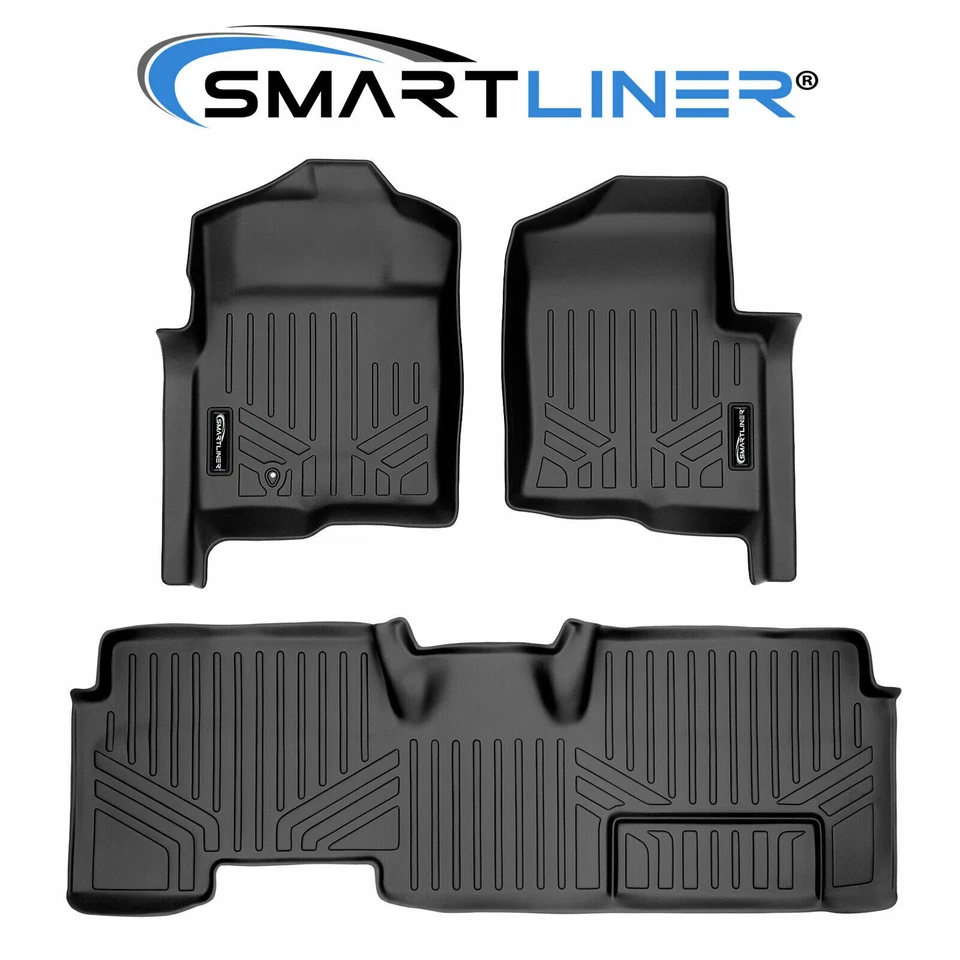 SMARTLINER Custom Fit Floor Mats 2 Row Liner Set 2009-2010 Ford F-150 SuperCab - Image 1 of 4