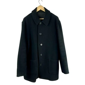Abrigo Brooks Sport Peso Pesado Mezcla Lana Hombre Grande Negro Botón Frontal Invierno - Imagen 1 de 7