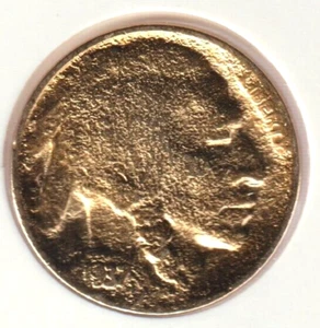 1937 FULL DATE 24K Gold Plate US Indian Head Buffalo Nickel Collection Coin E74 - Picture 1 of 3