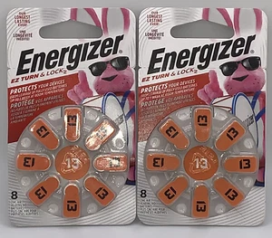 2 Confezioni Batterie Energizer AZ13DP EZ Turn & Lock Apparecchio Acustico Misura 13 8 Ct Fresco - Foto 1 di 2