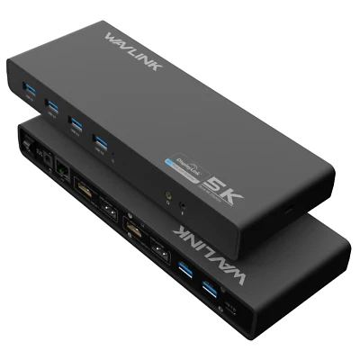 WAVLINK DisplayLink USB-C Docking Station 5K Dual 4K@60Hz Monitor Ethernet Port - Image 1 of 4