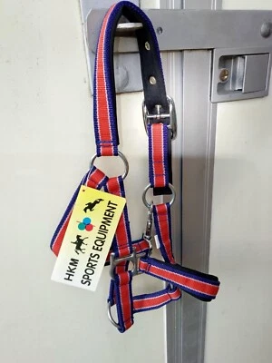 Nylonhalfter mit Polsterung Streifen   Neu 2.Wahl Lagerspuren - Bild 1 von 4