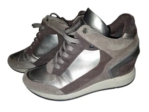 SCARPE DONNA GEOX ILLUSION TG. 40 SNEAKERS MARRONI ALTE CAMOSCIO MARRONE - Imagen 1 de 5