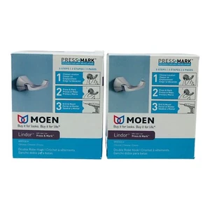 Moen Lindor Press & Mark Doppel Gewandhaken Chrom MY8703CH 2er-Set - Bild 1 von 7