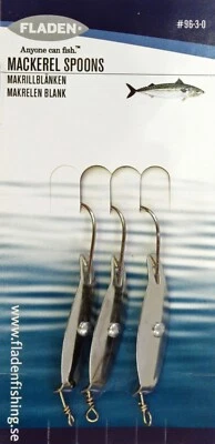 15 MACKEREL SPINNERS SPOONS 5 PACKS OF 3 FISHING HOOKS FLADEN MACKERAL SIZE 3/0 - Image 1 of 4