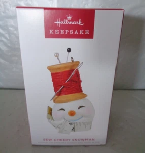 2022 - Hallmark Keepsake - Sew Cheery Snowman Ornament - Picture 1 of 1