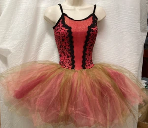 Designer Sample Dance Unfinished ballet short tutu costume 3 colors ras/gold SmA - Picture 1 of 4