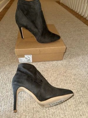 Joie Jacey Women's gray suede slim heel booties sz 38.5 BNIB $298 - Image 1 of 4
