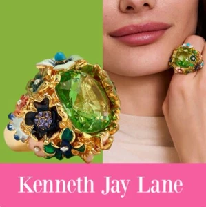 Kenneth Jay Lane Schmuck Garten Party Ring 22K GP - Bild 1 von 9