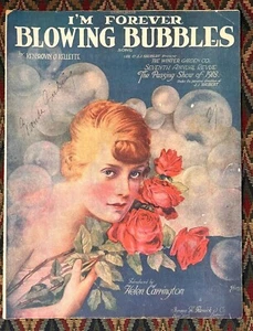 1919 I'm Forever Blowing Bubbles, Helen Carrington Winter Garden Co, Sheet Music - Picture 1 of 2