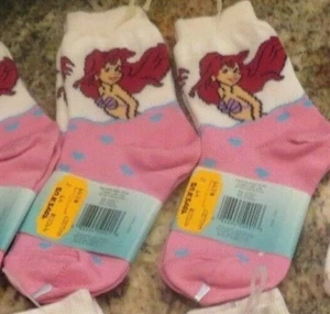 Vintage Girls Disney Little Mermaid Ariel Socks NOS 5-6.5 - Picture 1 of 3
