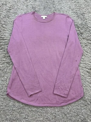 J Jill Sweater Women XS Lavender Purple Merino Wool Minimalist Crewneck Pullover - Image 1 of 4