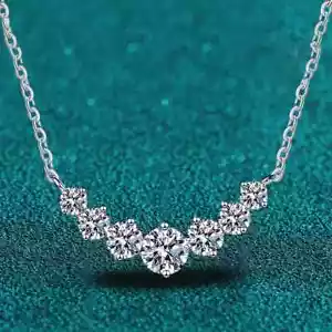 DOTEFFIL Collana Piena Diamante Moissanite Foglia 925 Gioielli Matrimonio - Foto 1 di 8