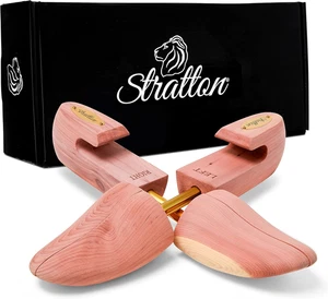 STRATTON MEN’S ADJUSTABLE SPLIT TOE CEDAR SHOE TREE | 2-PACK | GROWN IN USA | GR - Picture 1 of 6