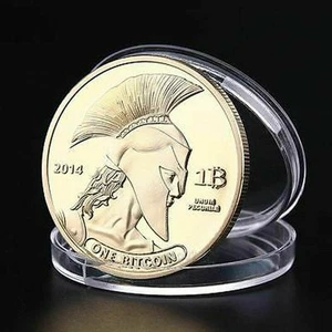 Physical Gold Plated Titan Commemorative Coin BTC Bitcoin Collectible Golden A - Picture 1 of 5