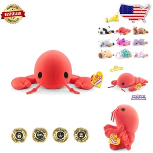 Lobster Lenny Weighted Plush 3.3 lbs Cuddly Sleeping Pillow Stuffed Animal - Picture 1 of 10