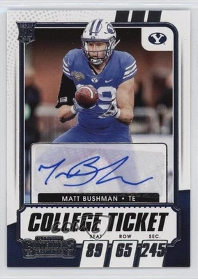 2021 Panini Contenders Draft Picks College Ticket Auto Matt Bushman #171 Auto - Image 1 of 2