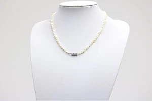 Cadena de perlas barrocas con colgante de oro blanco 585 - aprox. 48 cm - Imagen 1 de 7