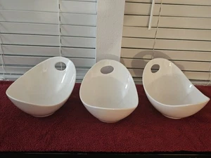 Lot (3) White Porcelain Serving Bowls, 10-Strawberry Street, Cut-out Handles - Picture 1 of 16
