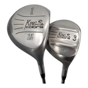 King Cobra 10.5° Driver And 14° 3 Wood Golf Club Bundle Mens RH Steel Shaft - Picture 1 of 5