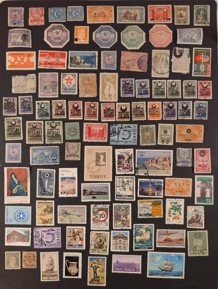 Turquía - Bonito lote de 96 sellos M/U, principalmente usados, en muy buen estado/en muy buen estado. Foto 1 de 1