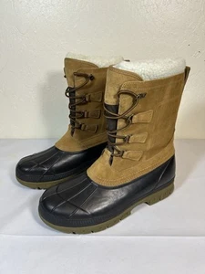 Lands End Mens Winter Snow Boots Expedition Suede Thermalite Insulated Size 12 D - Picture 1 of 11