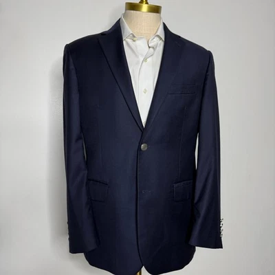 Jos A Bank Wool Blazer Tailored Fit Two Button Navy Blue Mens Size 40R - Image 1 of 4