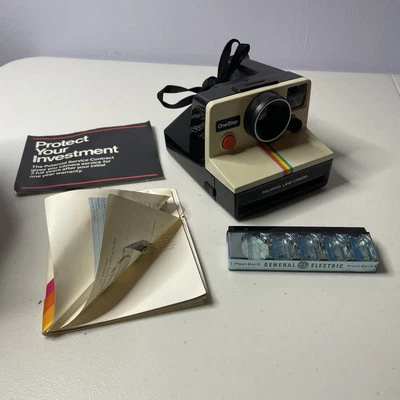 Polaroid One Step Land Camera rainbow stripe Vintage untested flash bar II - Photo 1/4