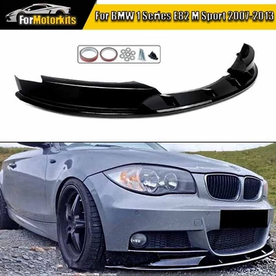 Gloss Black Front Bumper Splitter Lip For BMW 1 Series E82 135i M Sport 2007-13 Foto 1 de 4