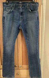 Jeans rectos ajustados Hollister Epic Flex 36 cintura 32 largo - Imagen 1 de 4