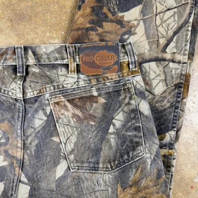 Calça jeans camuflada vintage ProGear by Wrangler masculina 32,5x30,75 Realtree caça - Imagem 1 de 4
