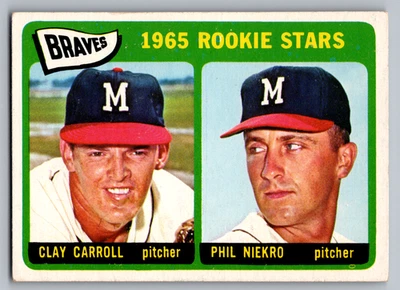 1965 Topps #461 Clay Carroll Rookie & Phil Nekro Braves Foto 1 de 3