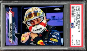 2020 Topps Chrome #179 F1 MAX VERSTAPPEN #/399 Purple Refractor SP RC PSA 9 MINT - Picture 1 of 5