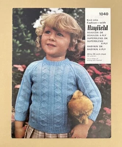 Vintage Hayfield Knitting Pattern 1040 - Child’s Sweater 20-26” DK 4ply - Picture 1 of 2