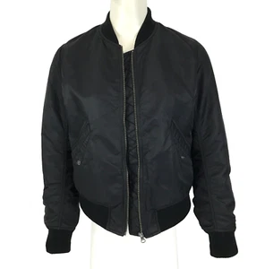 Uniqlo Jacket Black Size S 8 10 Bomber Puffer Zip Front Snap Pockets Casual - Picture 1 of 13