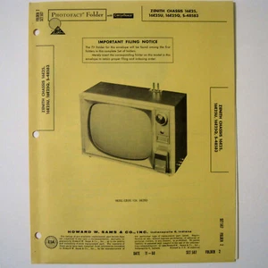 Zenith Chassis 16E25 -U -Q Model E2010C TV Televsion - SAMS Photofact ™ 1960 New - Picture 1 of 1