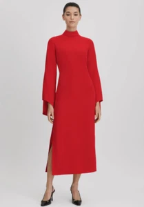 Reiss Katya Long Flute Sleeve Bodycon Midi Dress RRP £238 UK 10 BNWT - Picture 1 of 4