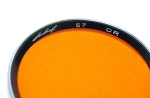 57mm Slip-On / Push- On Linhof OR Filter - ORANGE Contrast - NEW - Picture 1 of 5