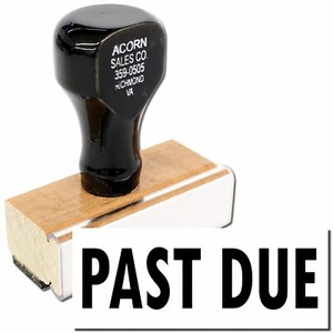 Past Due Rubber Stamp Size 1/2" Tall x 1-1/2" Wide - Picture 1 of 5