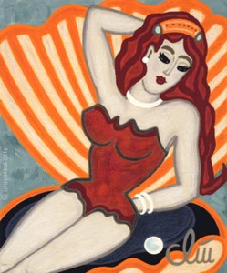 JACQUELINE DITT - Bombshell (Sexbombe) A4 DRUCK n.Gemälde girl Bilder Giclee - Bild 1 von 3