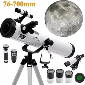 Newtonian Reflector Telescope Astronomical 76700mm 525X for Adult/Kid Beginner - Picture 1 of 11