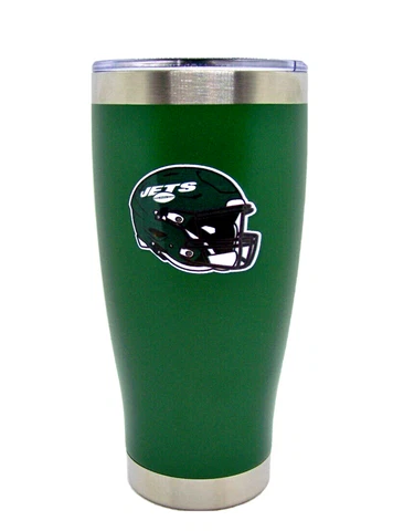 New York Jets NFL 20 oz Color Helmet Logo Stainless Steel Hot Cold Tumbler Cover