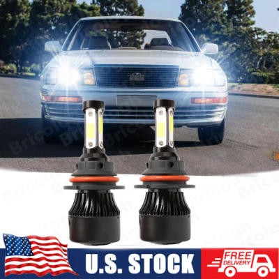 For Lexus LS400 1990 1991 1992 - 2PC 9004 LED Headlight Bulbs High Low Beam X7B - Image 1 of 4