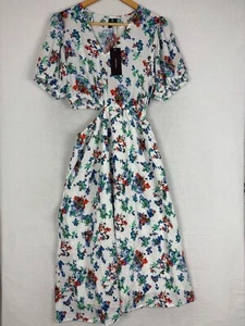 Vero Moda Womens Dress Size Medium Olga Puff Sleeve Calf Cottagecore Boho NWT - Picture 1 of 12
