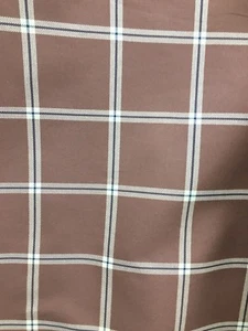 BROWN PLAID POLY COTTON CANVAS FABRIC (54 in.) Sold By The Yard - Picture 1 of 5