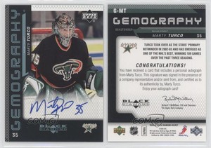 2006-07 Upper Deck Black Diamond Gemography Marty Turco #G-MT Auto