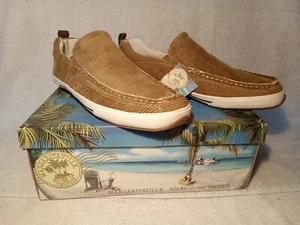 NEW Margaritaville Mens 11.5 Canvas Shoe Soles of the Tropics Tan NWT MG1069B - Picture 1 of 6