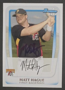 2011 BOWMAN BP 84 Matt Hague PITTSBURGH PIRATES SIGNED AUTOGRAPH AUTO COA - Picture 1 of 1
