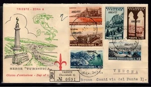 1953 Turistica first day cover viaggiata raccomandata - Imagen 1 de 1
