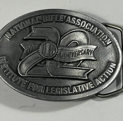 Vintage Belt Buckle National Rifle Association 20th Anniversary Silver - Image 1 of 4